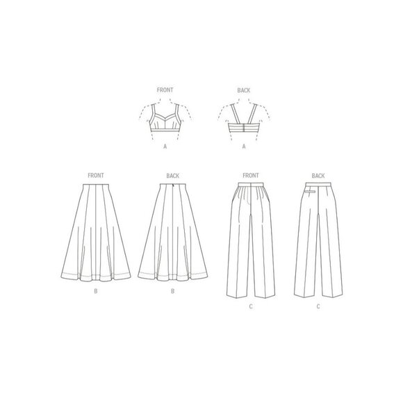Vogue Patterns V1961 Misses Top Skirt Pants Sewing Pattern Sizes 14-22 - Picture 3 of 7